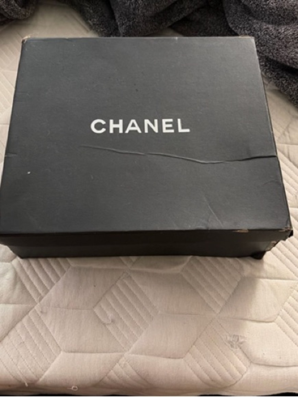 CHANEL White Quilted Lace-Up Combat Boots with Black Toe & Heel - Picture 3 of 4